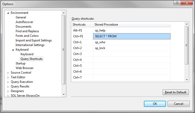 Query Shortcut for Simple SELECT * FROM